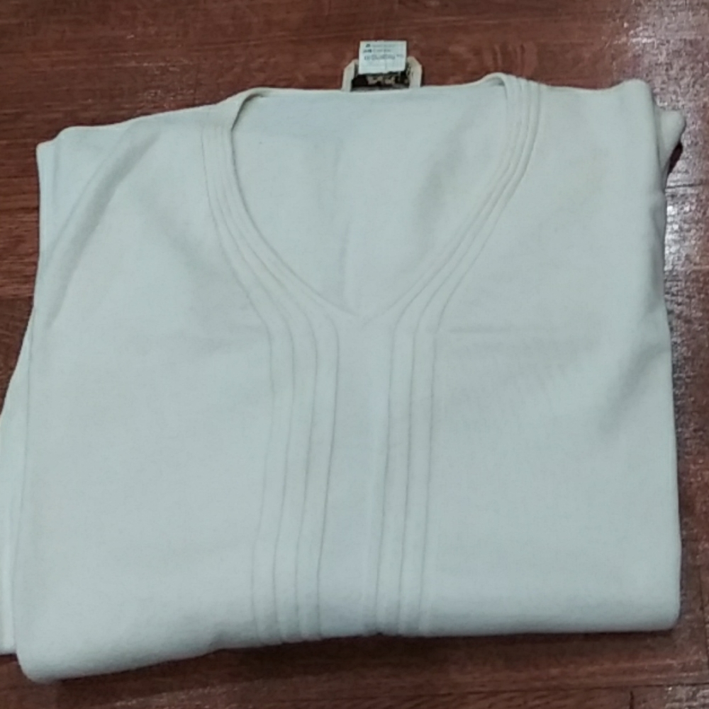 Hermes cream cashmere v neck sweater
